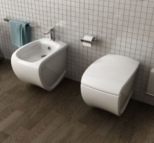 Sanitari bagno a terra Hi-Line hidra in ceramica bianca lucida