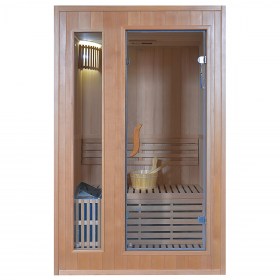 Piccola Sauna Finlandese AURA 120 x 110 x h 190 in legno di HEMLOCK