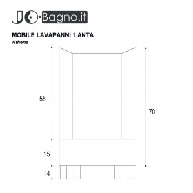 scheda tecnica moblie lavatoio Athena 1 anta