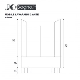 scheda tecnica moblie lavatoio Athena 2 ante