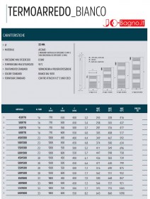 Scheda Scalda Salviette Termo Arredo Bianco Misure Varie