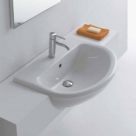 Lavabo semincasso Atene Ideale per mobili 64x47 cm Universale per Mobili