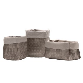 Set contenitori in cuoio rigenerato Amos