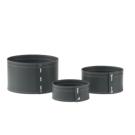 Set contenitori in cuoio rigenerato Fanny