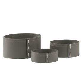 Set contenitori in cuoio rigenerato Martina