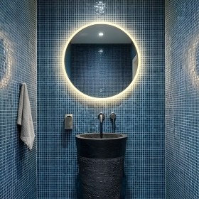 Specchio LED per bagno LUCY 50 m con Touch – tondo Filo Lucido 