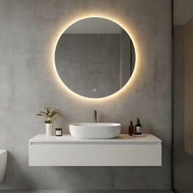 Specchio LED per bagno LUCY 60 m con Touch – tondo Filo Lucido 