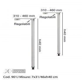 Modello di staffe per pilozzi e lavatoi regolabili con gambe h40