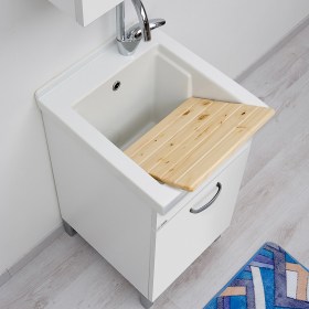 Lavatoio ceramica tutta vasca 45x50 mobile Domina - Asse Lavaggio