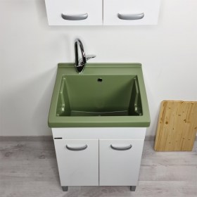Vasca lavatoio in ceramica verde 60x50 per mobile