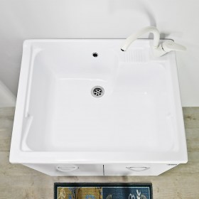 Vasca ampia in resina del lavatoio Athena 75x60