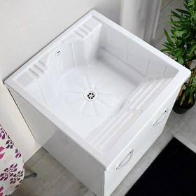 Vasca lavatoio Bucket con mbile bianco