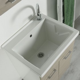 MOBILE LAVATOIO CON LAVABO IN CERAMICA 2 ANTE D.g Idrotermica