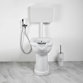 WC BIDET Ergonomico SENIOR H 50 con Cassetta Ideali per la Terza Età, Disabili ed Anziani 