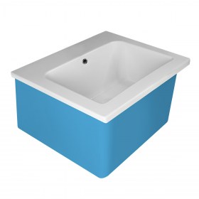 YORK 60 x 50 vasca Lavatoio Lavabo BICOLORE CIANO
