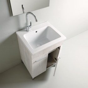 Mobile lavanderia design YORK 60x51due ante Wood Bianco