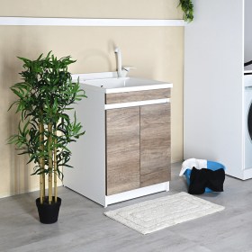 Mobile Lavatoio ZARA 60x60 Bianco | Olmo Naturale